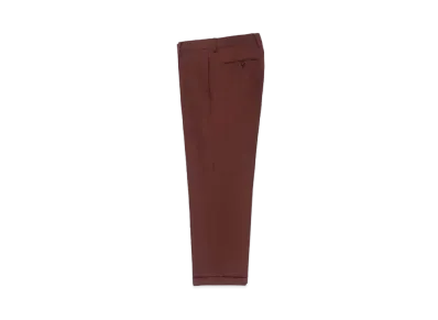 WACKO MARIA DORMEUIL / Pleated Trousers (Type-2) , Straight Trousers "Dark Red"
