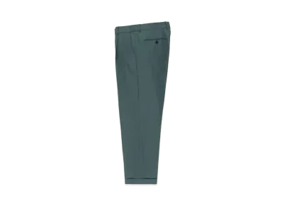 WACKO MARIA DORMEUIL / Striped Pleated Trousers (type-1) , Straight Trousers "Green"