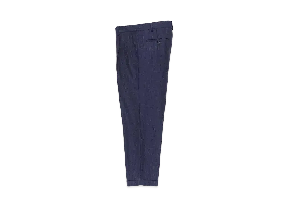 WACKO MARIA DORMEUIL / Glitter Striped Pleated Trousers (type-1) "Navy"