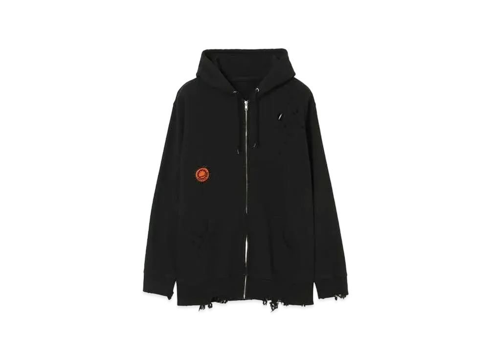 Yohji Yamamoto Ground Y x CHAINSAW MAN Gun Devil Cotton Fleece Hoodie "Black"