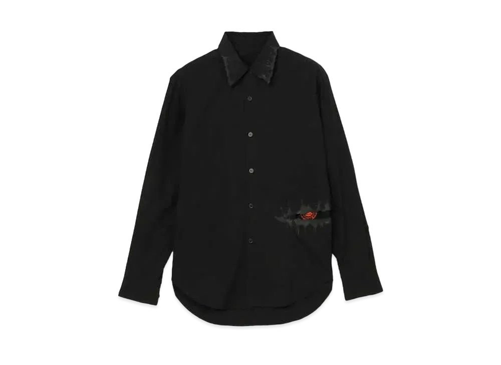 Yohji Yamamoto Ground Y x CHAINSAW MAN Chainsaw Cutting Cotton Broad Blouse "Black"