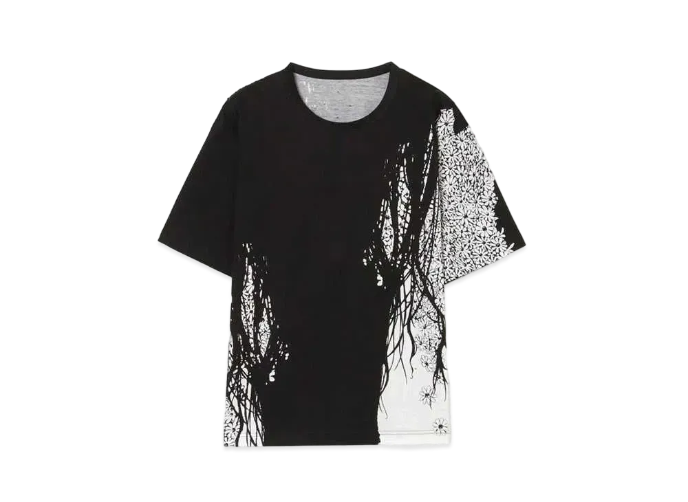 Yohji Yamamoto Ground Y x CHAINSAW MAN Ghost Devil Cotton T-shirt "Black"