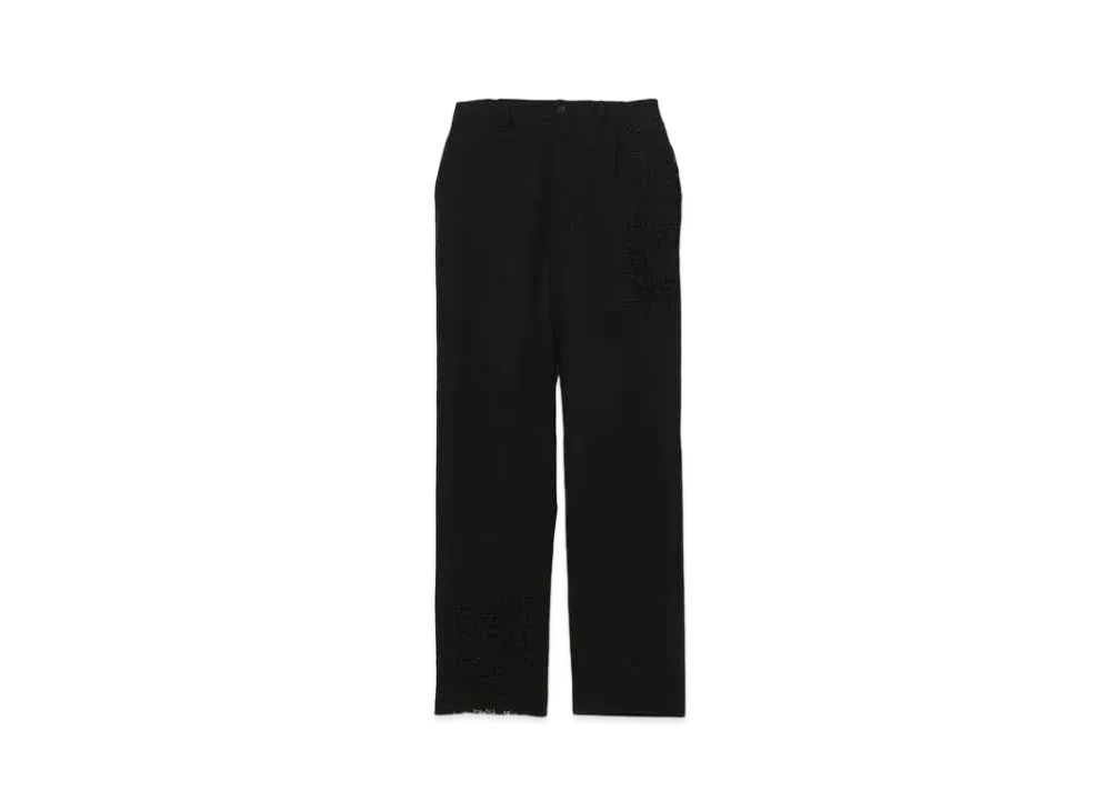 Yohji Yamamoto Ground Y x CHAINSAW MAN Door Opal Gabardine Slim Pants "Black"