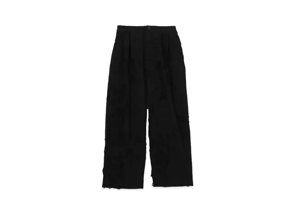 Yohji Yamamoto Ground Y x CHAINSAW MAN Chainsaw Damage Wide Pants "Black"