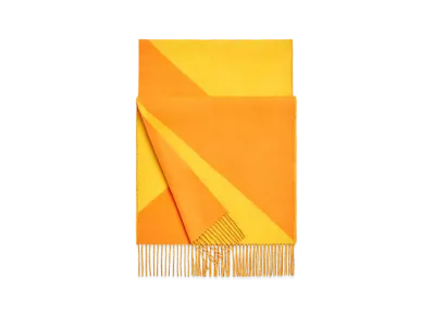 Hermes Casaque En Biais Muffler "Jaune Vif/Mango"