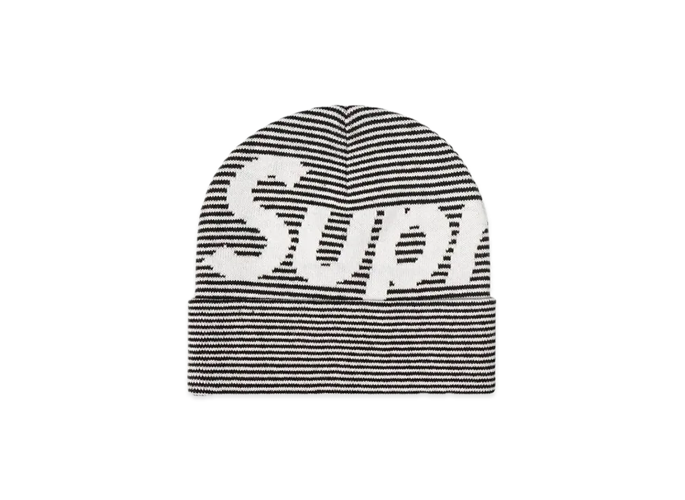 Supreme Big Logo Beanie "Black Stripe" (22FW)