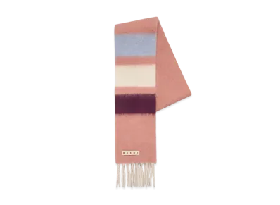 Marni Alpaca Striped Scarf "Pink Sand"