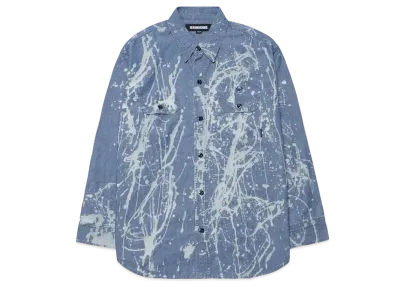 NEIGHBORHOOD Bleach Chambray SH LS . CO "Indigo"