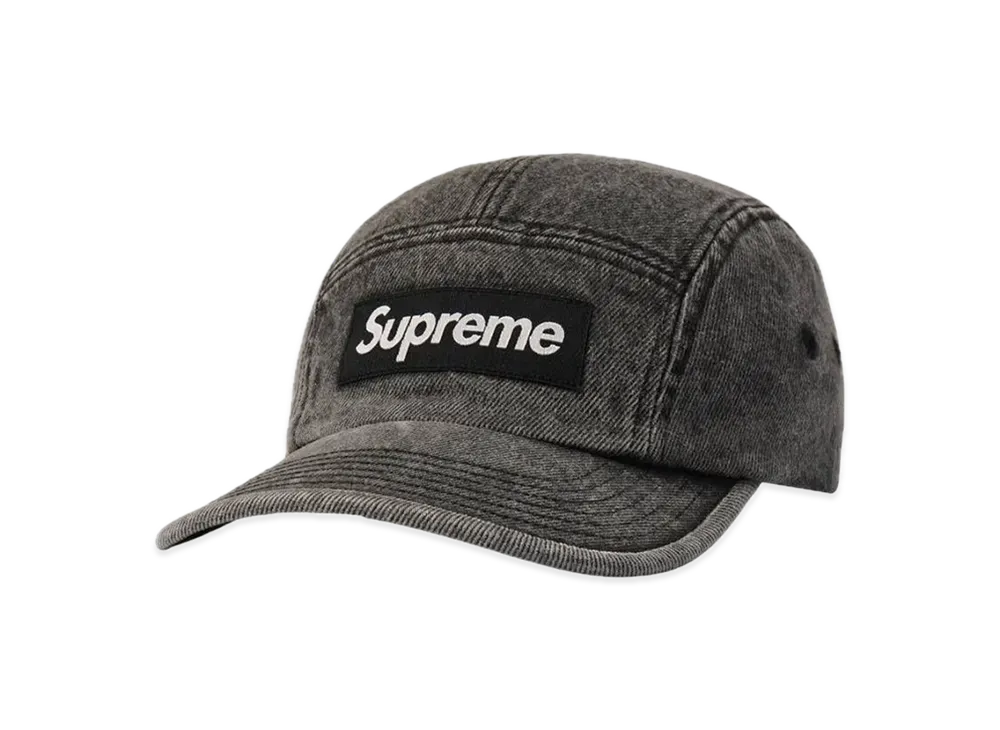 Supreme Denim Camp Cap "Washed Black" (22FW)