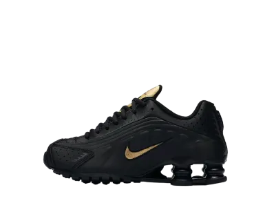 Nike GS Shox R4 "Black/Metallic Gold"