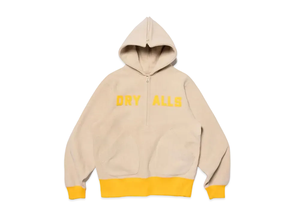 ヒューマン メイド フリース ハーフジップ フーディー "ベージュ"