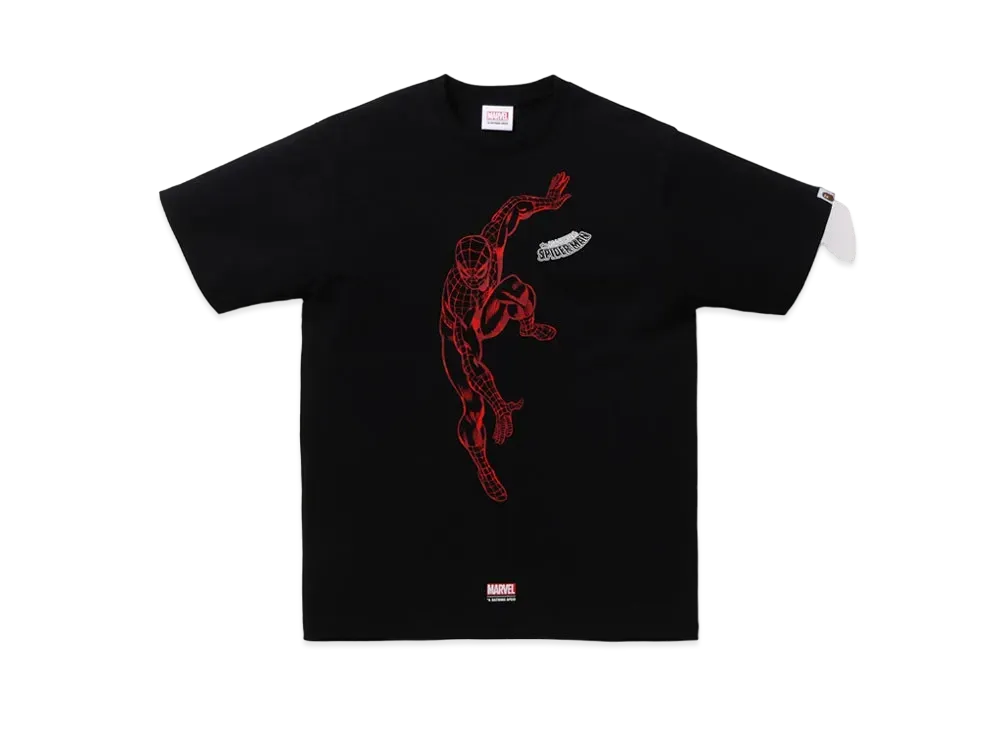 A BATHING APE x MARVEL SPIDER-MAN TEE "Black"