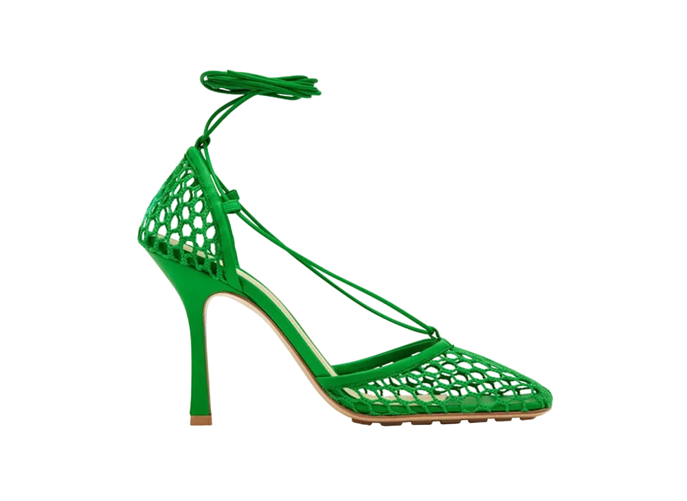 Bottega Veneta Stretch Lace-Up Sandal "Grass"