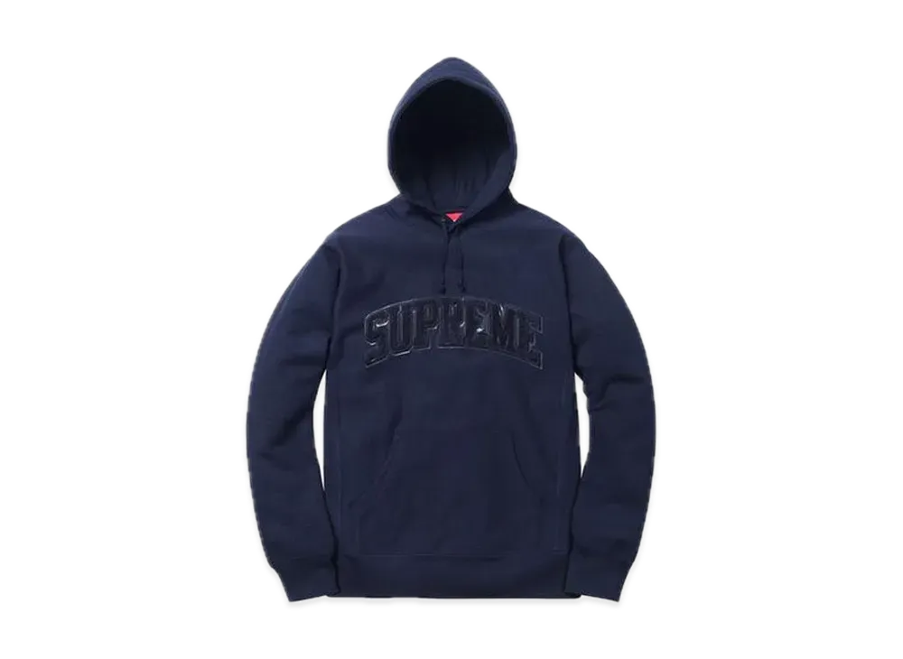 Supreme Patent Chenille Arc Logo Hooded Sweatshirt "Navy"