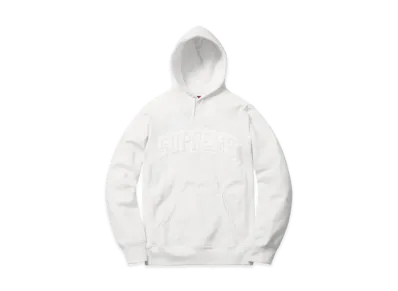 Supreme Patent Chenille Arc Logo Hooded Sweatshirt "White"