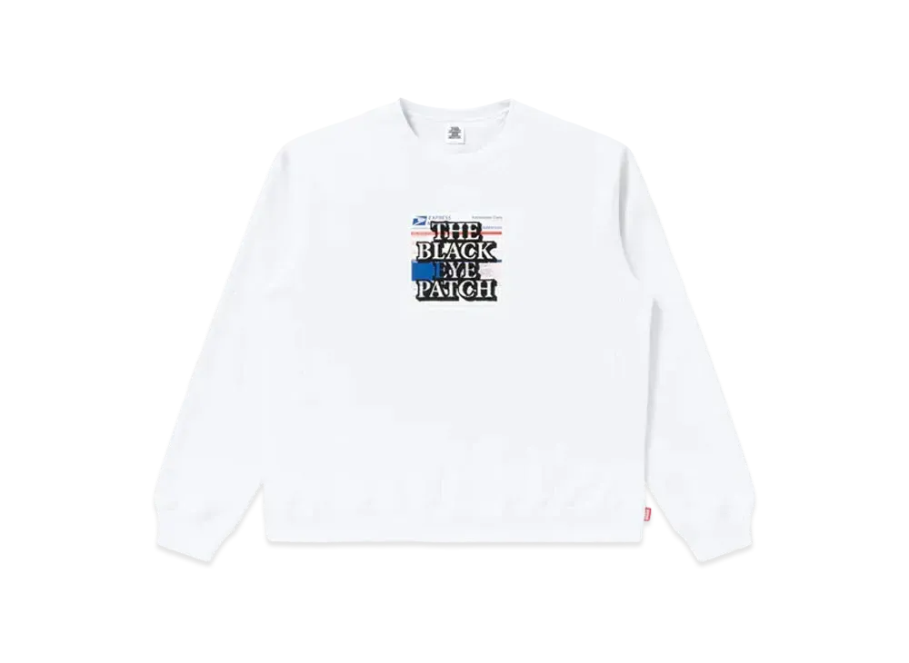 Black Eye Patch Priority Label Crewsweat "White"