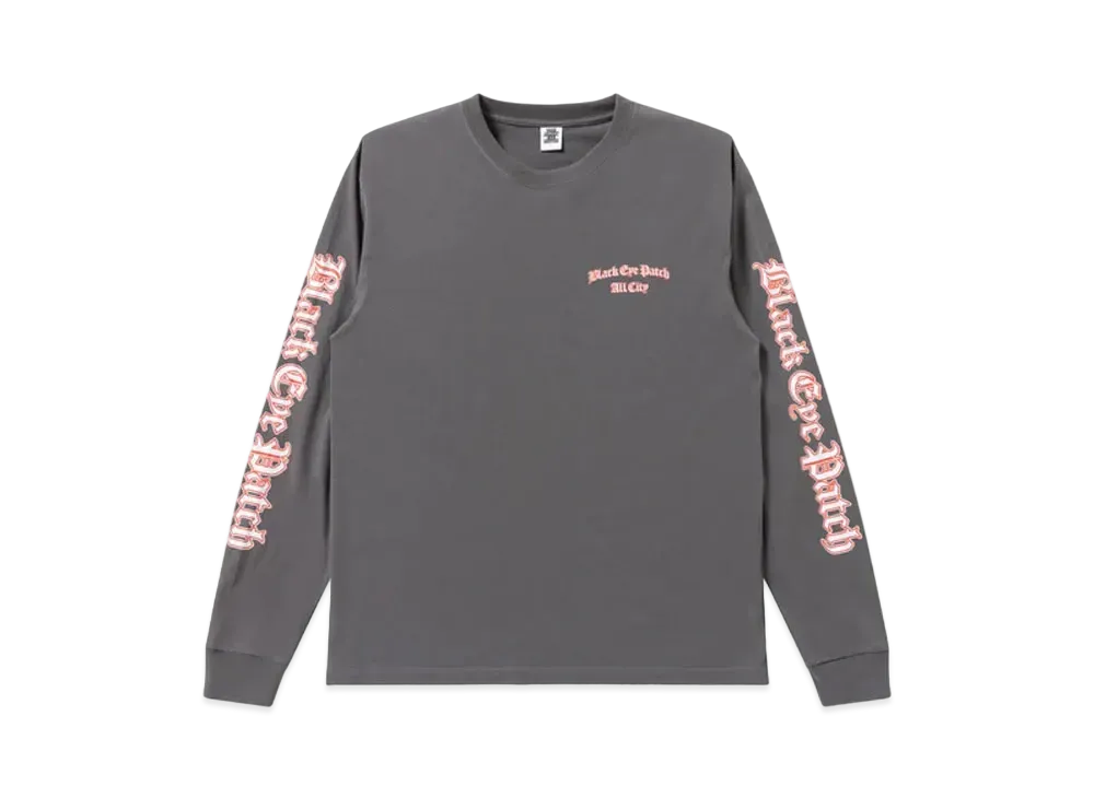 Black Eye Patch Blackletter L/S Tee "Charcoal"
