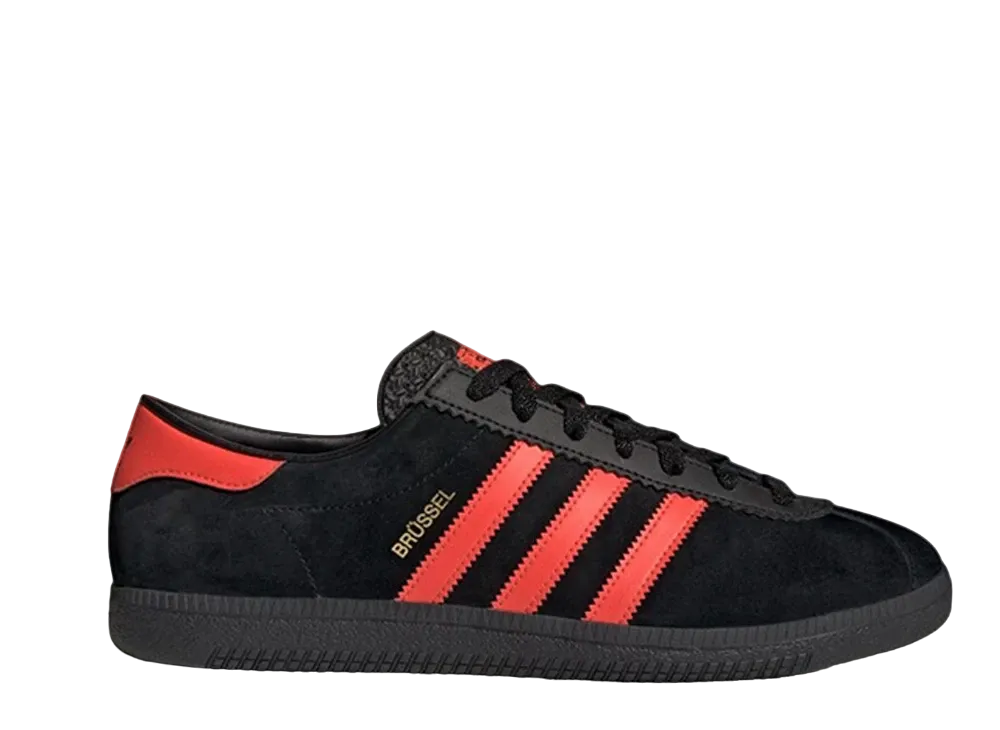 adidas Brussels "Core Black/Bright Red/Gold Metallic"