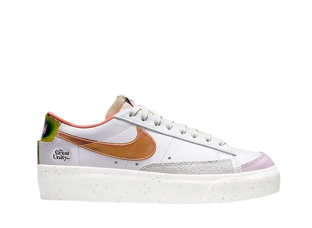 Nike Women's Blazer Low Platform The Great Unity "White/Orange/Pink Salt"