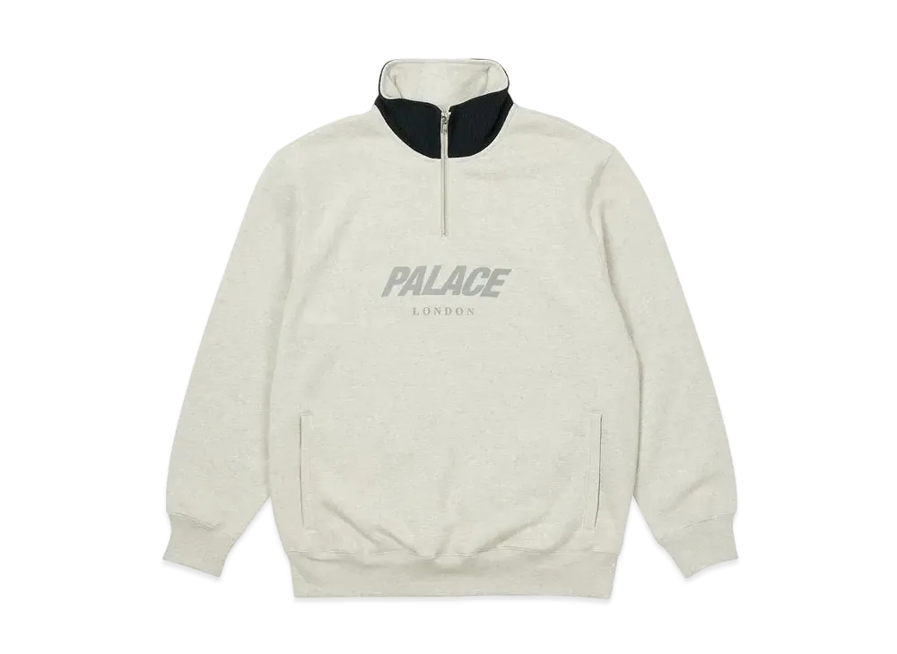 PALACE Rib 1/4 Zip Funnel "Grey Marl"
