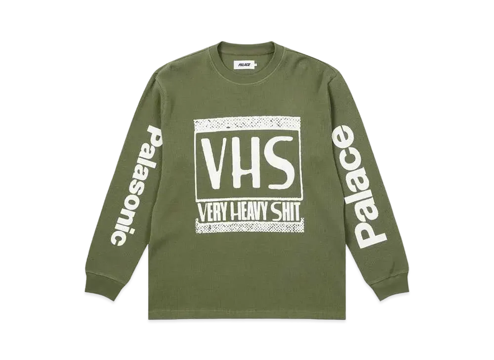 PALACE Vhs Thermal Longsleeve Top "Olive"