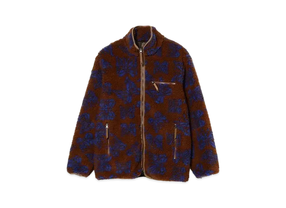 Needles x Beams Boa Fleece Jacket "Brown/Blue"