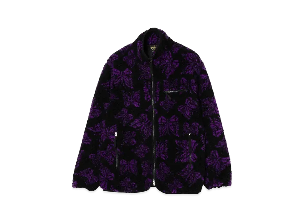 Needles x Beams Boa Fleece Jacket "Black/Purple"