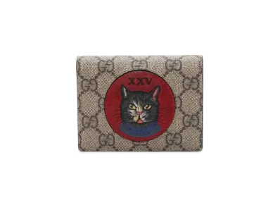 GUCCI Mystic Cat GG Supreme Card Case