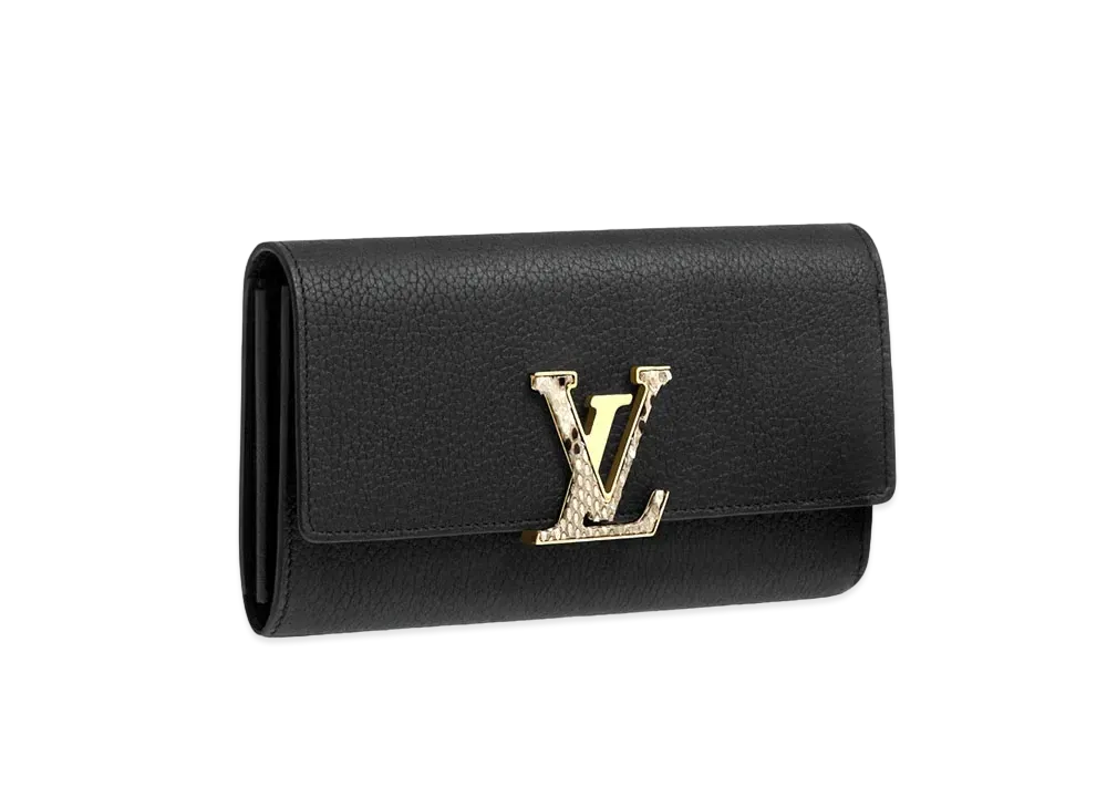 Louis Vuitton Capucines Wallet Python Leather "Noir"