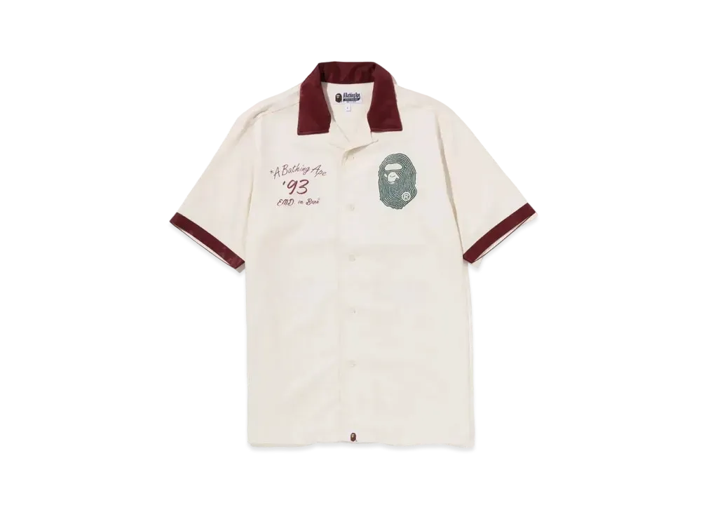 A BATHING APE x END. Bowling Shirt "Ivory"