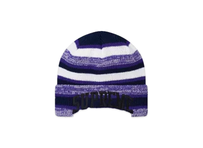 Supreme Heather Stripe Beanie "Purple"