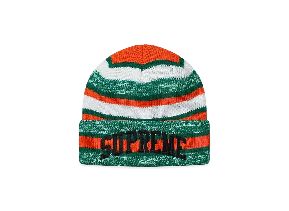 Supreme Heather Stripe Beanie "Green"
