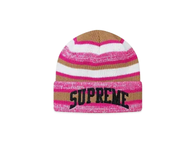 Supreme Heather Stripe Beanie "Pink"