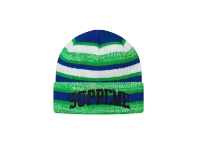 Supreme Heather Stripe Beanie "Blue"