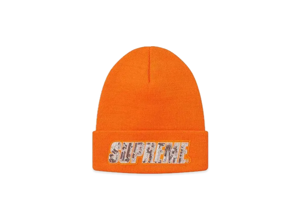 Supreme Sequin Beanie "Orange"