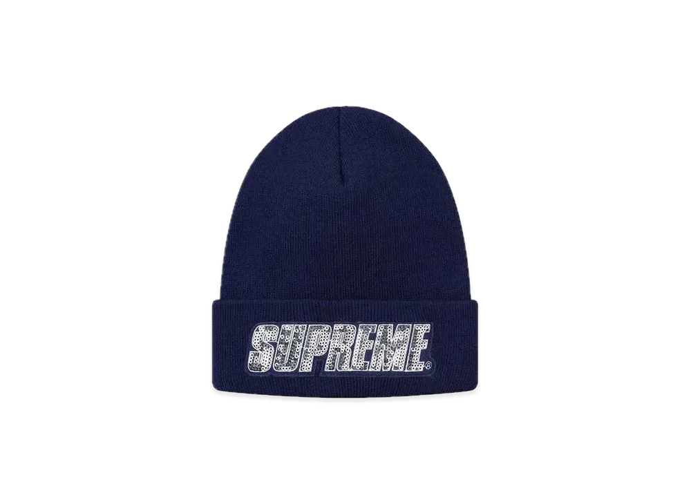 Supreme Sequin Beanie "Navy"