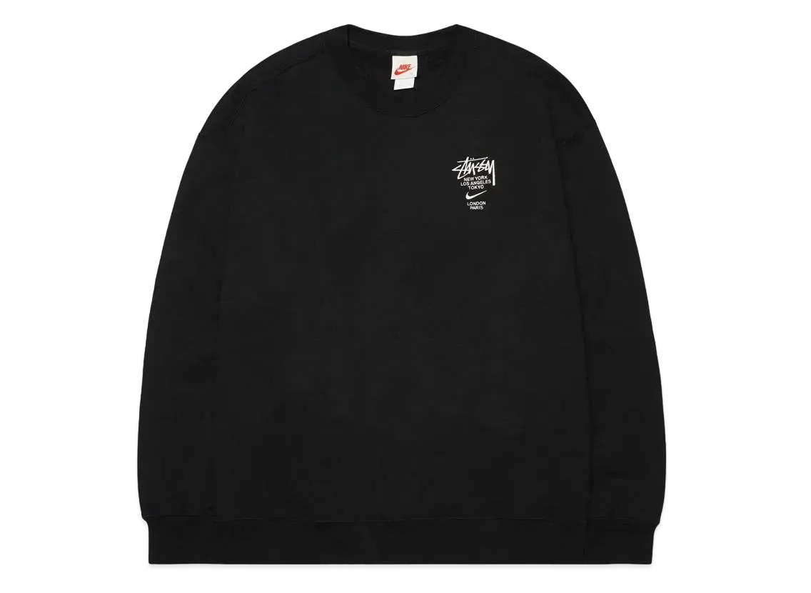 Nike x Stussy International Crewneck Sweatshirt (US Size) "Black" DC4198-010