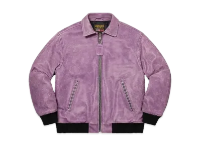 Supreme / Vanson Leathers Worn Leather Jacket "Dark Purple"