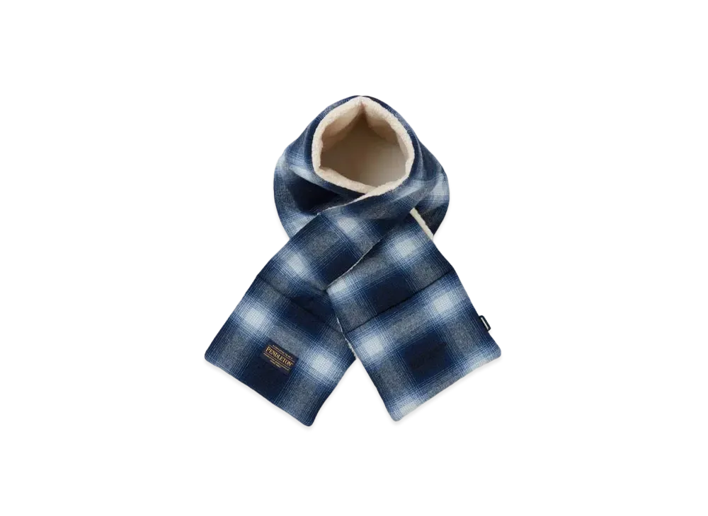 NEIGHBORHOOD x PENDLETON . Check Boa Muffler . WO "Blue"