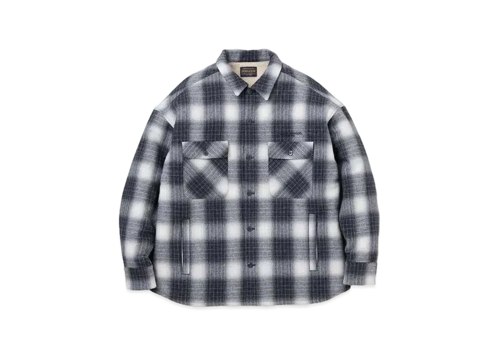 NEIGHBORHOOD x PENDLETON . Check Boa Sh LS . WO "Black"