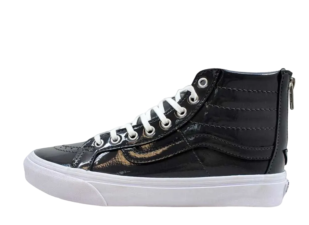 バンズ スケートハイ スリム ジップ タンブル パテント "ピューター"