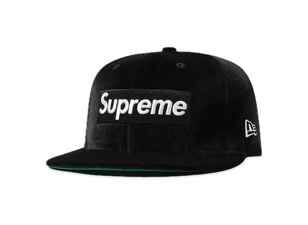 Supreme Velour Box Logo New Era "Black"