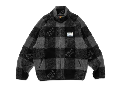 HUMAN MADE CHECK BOA FLEECE JACKET "Black"