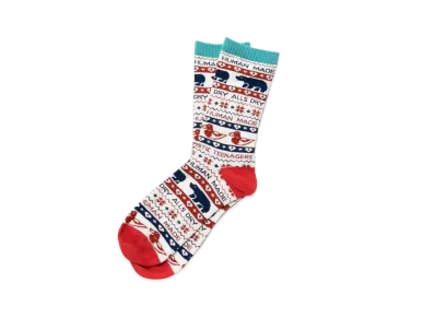 HUMAN MADE NORDIC PATTERNED SOCKS "Red"