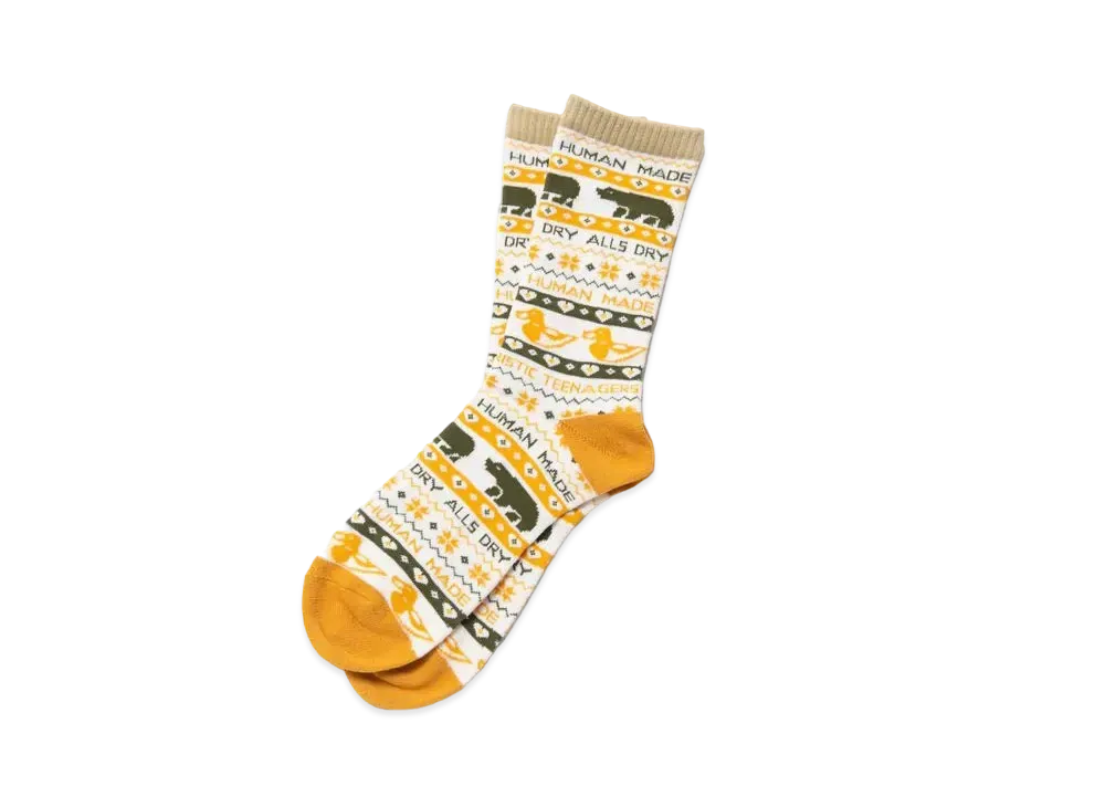 HUMAN MADE NORDIC PATTERNED SOCKS "Yellow"
