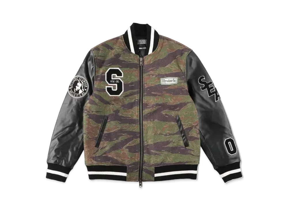WIND AND SEA x HYSTERIC GLAMOUR Varsity Jacket "Camo"