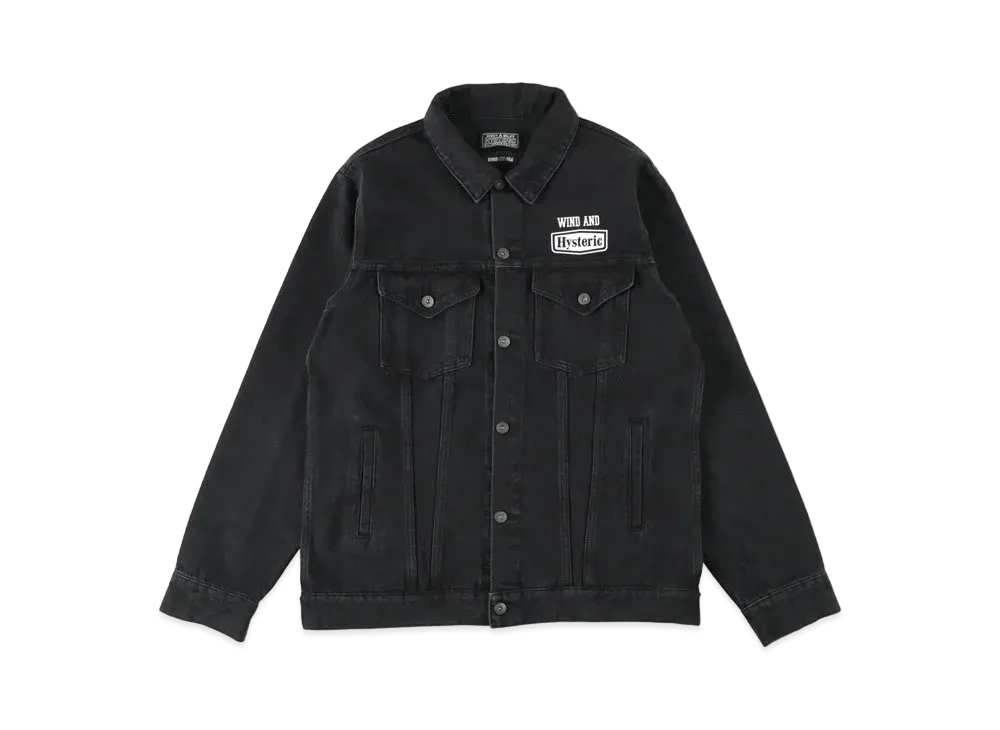WIND AND SEA x HYSTERIC GLAMOUR Black Denim Jacket "Black"