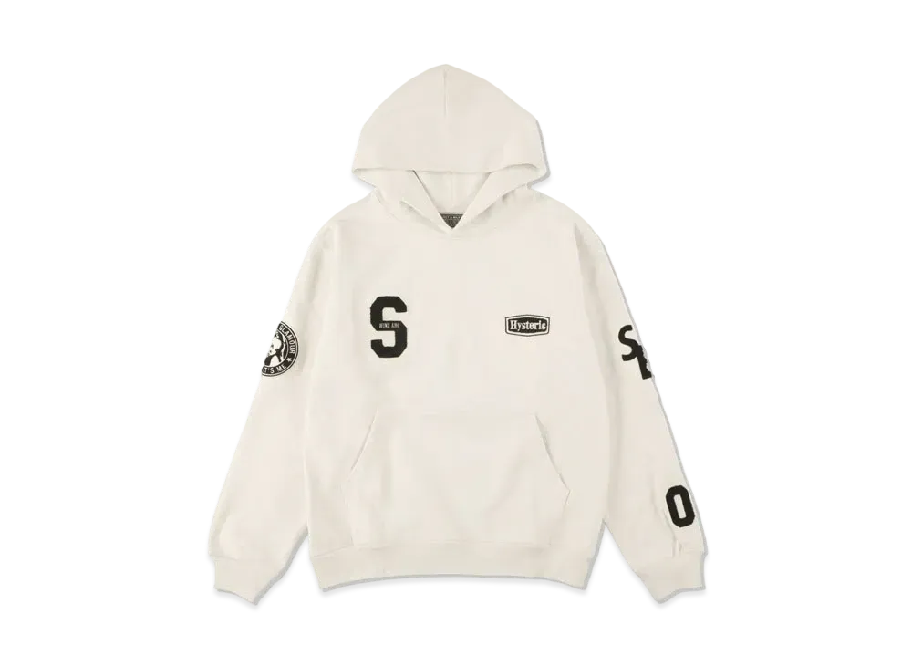 WIND AND SEA x HYSTERIC GLAMOUR Varsity Hoodie "White"
