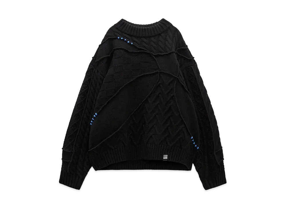 Ader Error x ZARA Patchwork Over Size Knit Sweater "Black"