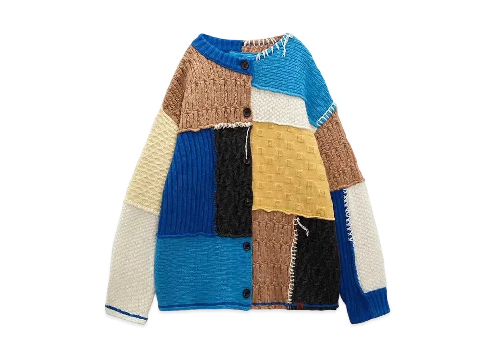 Ader Error x ZARA Patchwork Over Size Knit Cardigan "Multi Color"